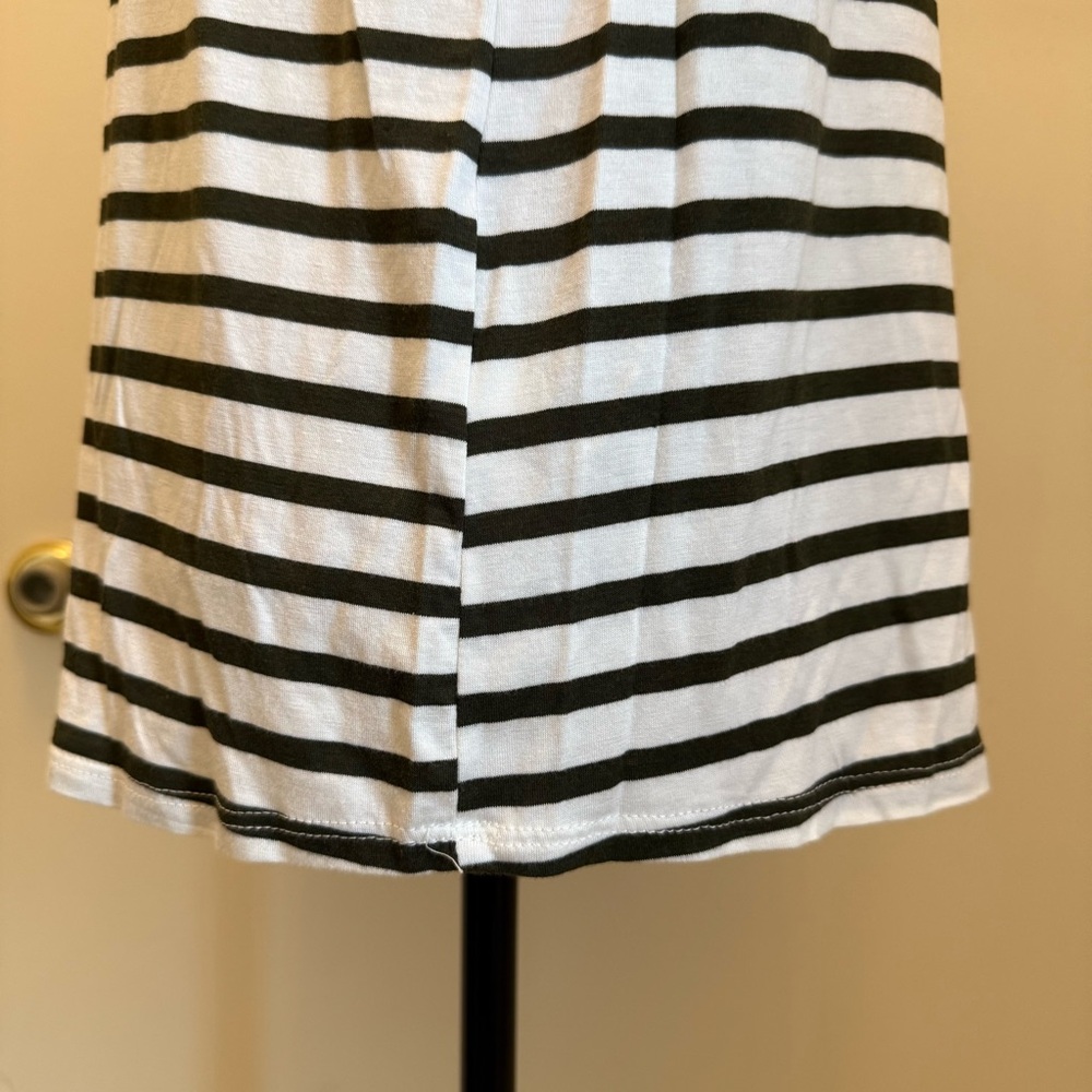 Green Envelope Black and White Striped Tee - Picture 7 of 9